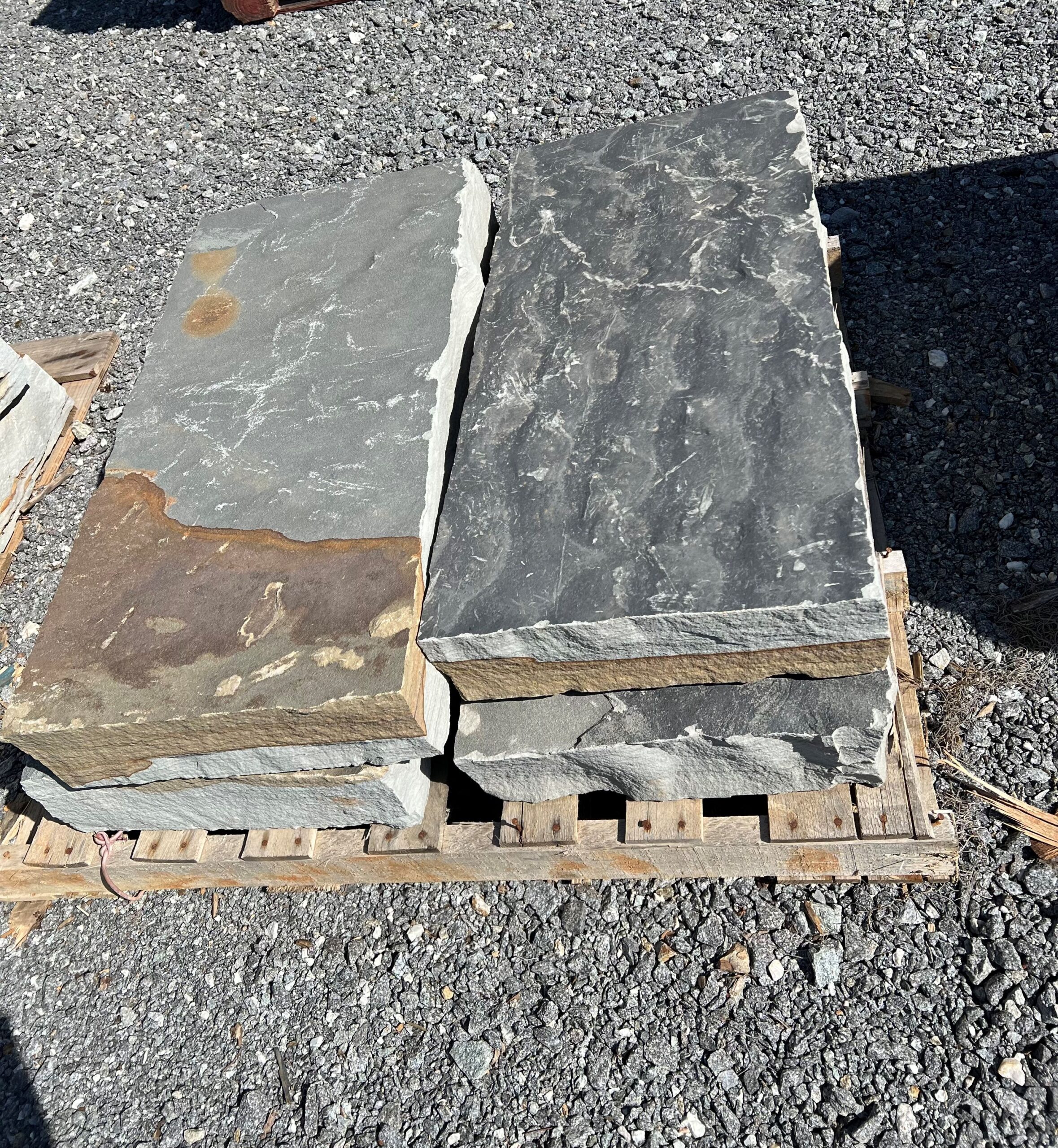 stacks of gray flagstone steppers