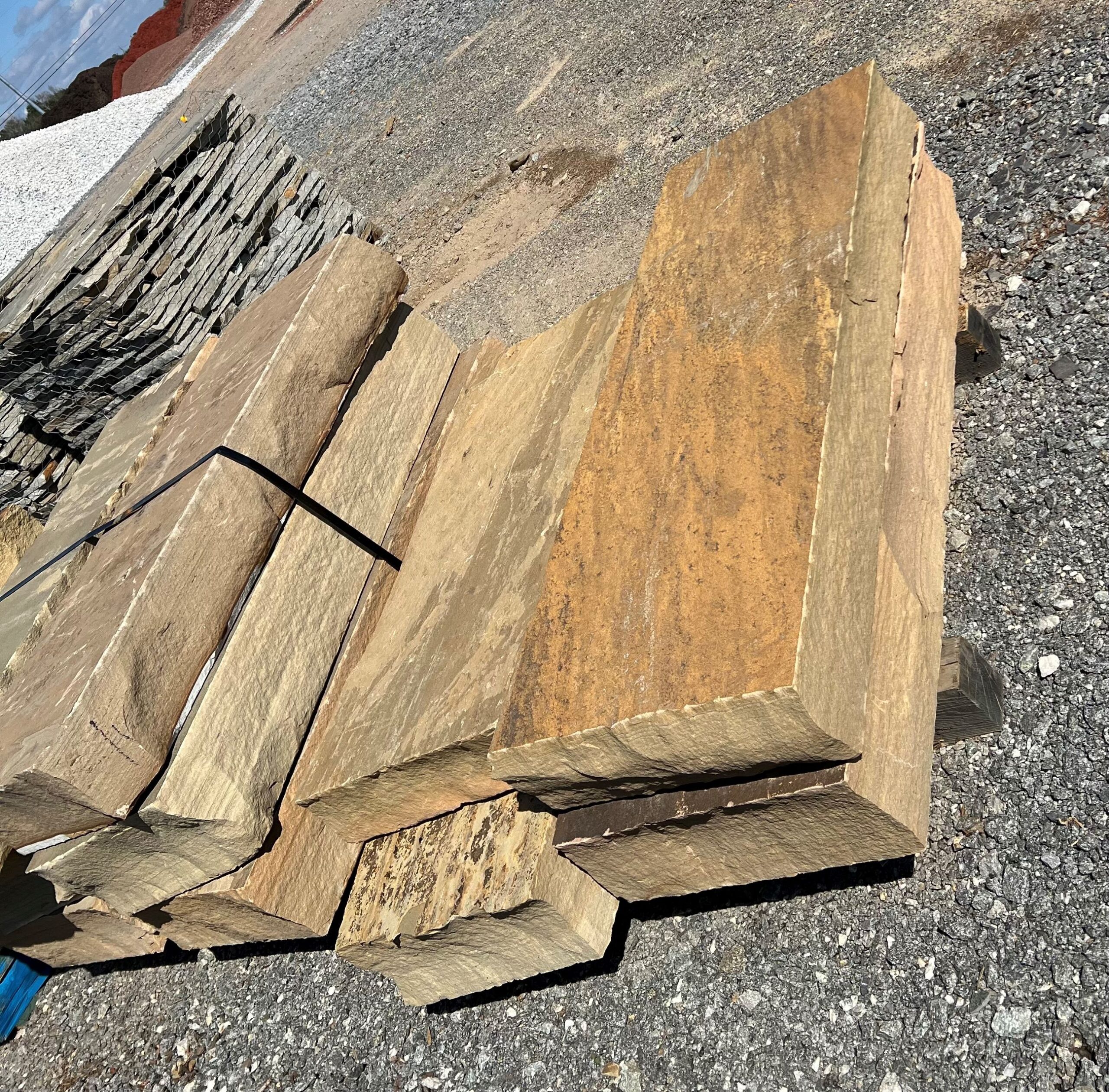 stacks of earthtone flagstone steppers