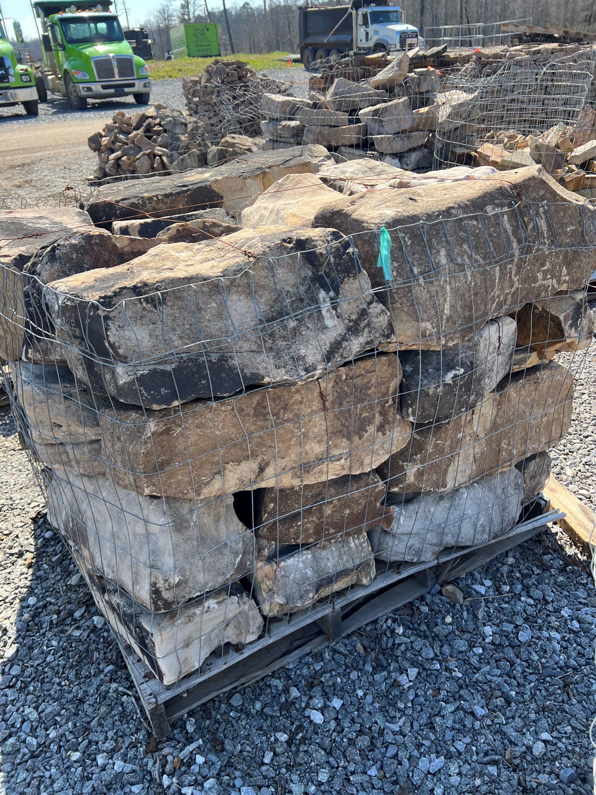 stack of large landscaping rocks